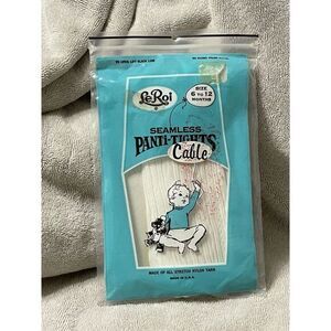 Le Roi Seamless Baby Tights White‎ Cable Knit Never Been Worn 6-12 Mon